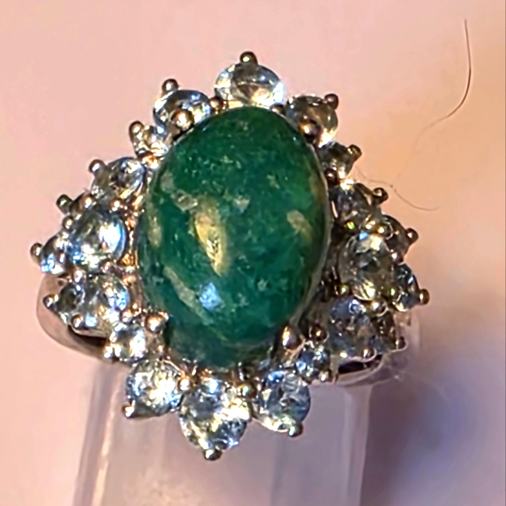 Genuine Russian Amazonite Designer signed Ring
